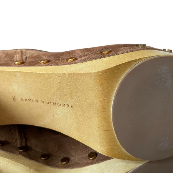 Veronica Beard Glendale Hazelwood Suede Clog Knee High Boots Size 7.5 NEW - Picture 10 of 16